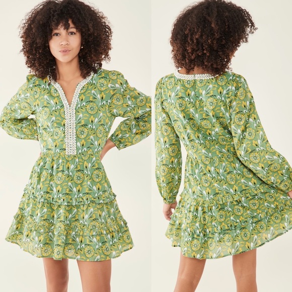 Roller Rabbit Dresses Roller Rabbit Zanna Naema Floral Long Sleeve